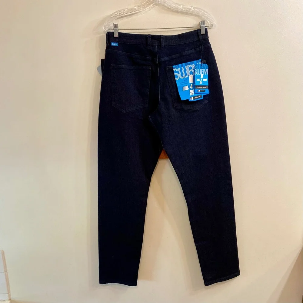 Swrve Regular Fit Jeans Cycling‎ 4-Way Stretch Indigo Blue Cordura Sz 30x32 NWT